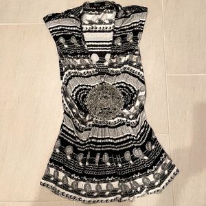 Black and white top with some bling.